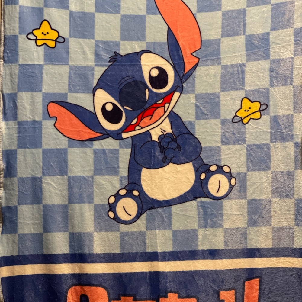 Blue and Pink Stitch Blanket